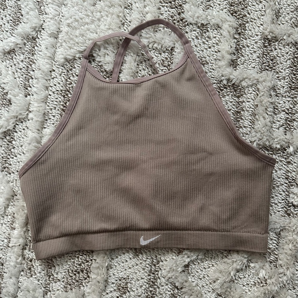 Nike Women's Ribbed Sports Bra - Taupe